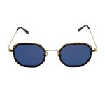 Lunettes soleil homme femme octogonal ovale ecaille plats noir dor� gold or luxe