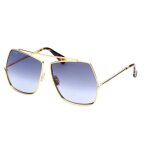 Lunettes de soleil - max mara - elsa mm0006 - carr� - shiny dark gold / light blue shaded - bleu