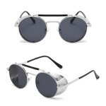 Lunettes de soleil - mobigarlan - ronde - m�tal - uv400 - protection 4