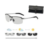 Lunettes de soleil polarises homme femme - leoclotho - noir - enveloppant - sport - mtal