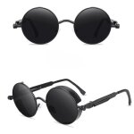 Lunettes de soleil polaris�es - mobigarlan - ronde - m�tal - protection uv400