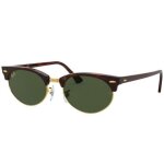 Lunettes de soleil - ray ban - clubmaster oval rb 3946 - marron dark havana - verres verts - mixte