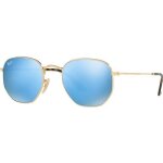 Lunettes de soleil - ray - ban - hexagonal flat - doré - bleu - verres plats Lunettes de soleil - ray - ban - hexagonal flat - doré - bleu - verres plats