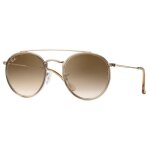 Lunettes de soleil - ray ban - round double bridge - bronze cuivre - verres gris - catgorie 3