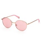 Lunettes de soleil skechers se6110 - ronde - or ros� - verres bordeaux