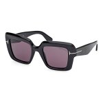 Lunettes de soleil tom ford esme ft1157 50 / 23 / 145 black / smoke violet actate femme esme ft1157