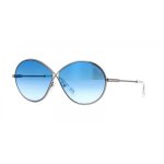 Lunettes de soleil - tom ford - ft0564 / s - 14x - monture argent�e - verres bleu miroir - taille 64mm ...