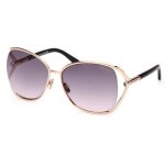 Lunettes de soleil tom ford marta ft 1091 62 / 16 / 120 shiny rose gold / smoke shaded m�tal femme