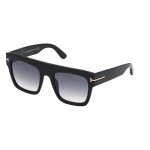 Lunettes de soleil - tom ford - renee ft 0847 - shiny black / grey shaded - ac�tate - protection cat�gorie ...