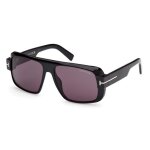 Lunettes de soleil - tom ford - turner ft 1101 - carr - homme - noir / gris