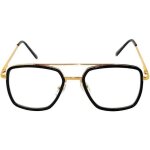 Lunettes vue homme & femme rectangle pilote luxury aviateur dor or noir mtal