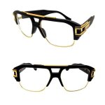 Lunettes de vue superstar carr�e or dor� gold black money game street wear youth king swag pop bling ...