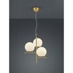 Trio pure - lustre suspension 3 lampes en laiton et m�tal (gris) - design contemporain