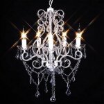 Lustre cristal classique plafonnier 5 feux 2800 pampilles lampe luminaire Lustre cristal classique plafonnier 5 feux 2800 pampilles lampe luminaire