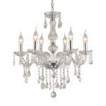 Lustre en cristal - surenhap - vintage - 6 bras - verre de qualit� - 102x57cm
