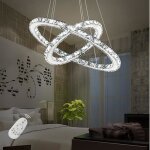 Lustre en cristal - xmtech - 48w - dimmable avec t�l�commande - hauteur r�glable - design moderne