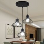 Lustre en fer 3 luminaire suspension industrielle pour restaurant terrasse salon Lustre en fer 3 luminaire suspension industrielle pour restaurant terrasse salon