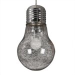 Lustre led cratif grosse ampoule 15 * 25cm moderne lustre argent