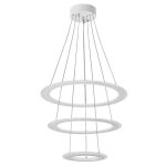 Lustre led suspendu en cristal - uisebrt - trois anneaux - blanc - contemporain Lustre led suspendu en cristal - uisebrt - trois anneaux - blanc - contemporain