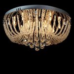 Lustre moderne lustre  cristaux liquides luminaires suspendus d50cm h20cm ronde