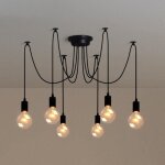 Lustre suspension araign�e e27 douille r�tro industriel abat - jour noir diy ajustable longueur avec ...