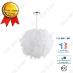 Lustre - td� - d�coration chambre - led - plume - blanc / rose / rouge