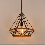 Lustre vintage en fer forg nordique suspension de e27 douille en corde de chanvre industriel vent forme ...