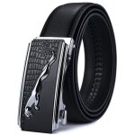 Ceinture en cuir - luxe - noir - boucle automatique - largeur 3. 5cm - ajustable jusqu 125cm