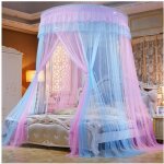 Luxe princesse �l�gant ciel de lit baldaquin ciel de lit d�coration chambre bleu rose3(hauteur:2. 7m) ...