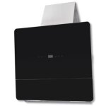 Luxueux hotte murale incline en verre tremp avec cran 600 mm noir