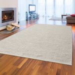Tapis en laine tiss main teppich - traum - moderne crme - beige - 160 x 230 cm