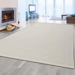 Tapis en laine tiss  la main crme - beige 200x290 cm - teppich - traum - moderne uni