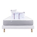 Luxury literie - ensemble matelas + sommier - zen - 140 x 190 cm - tapissier - ferme - 2 oreillers + ... Luxury literie - ensemble matelas + sommier - zen - 140 x 190 cm - tapissier - ferme - 2 oreillers + ...