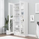 Lvl - meuble etagere - armoire � vitrine blanc 825x305x1855 cm agglom�r�(9603)