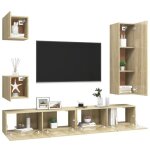 Lvl - meuble de sejour - ensemble de meuble tv 5 pcs chne sonoma agglomr(7540)