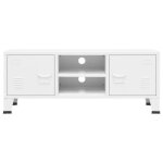Lvl - meuble de sejour - meuble tv industriel blanc 105x35x42 cm métal(2324) Lvl - meuble de sejour - meuble tv industriel blanc 105x35x42 cm métal(2324)