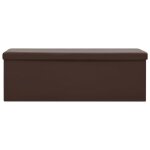 Lvl - meuble siege - banc de rangement pliable marron pvc(4121)