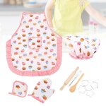 Lvx ensemble de jeu de rle de costume pour enfants tablier chef cuisson gant de cuisine (modle de cupcake ...