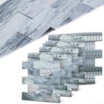 Sticker mural - lzq - lot de 10 - adh�sif pvc - motif brique - r�sistant � leau - 29x343cm