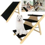 Rampe pliable 2 en 1 - lzq - escalier pour chien - bois de pin - antidrapant - 80 kg