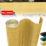 Brise vue pvc - lzq - 160 x 500 cm - r�sistant aux intemp�ries - couleur bambou - facile � installer