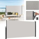 Brise vue rtractable - lzq - gris clair - protection uv - 16 x 3 m