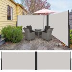 Brise vue r�tractable - lzq - paravent ext�rieur r�tractable - protection uv - 16 x 6 m - gris clair