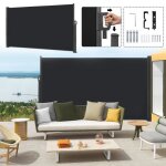 Brise vue r�tractable - lzq - paravent ext�rieur r�tractable - protection uv - 18 x 3 m - anthracite