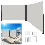 Brise vue r�tractable - lzq - paravent ext�rieur r�tractable - protection uv - gris clair