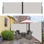 Brise vue r�tractable - lzq - paravent ext�rieur r�tractable - protection uv - 2 x 6 m - gris clair