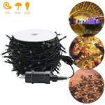 Guirlande lumineuse led - lzq - 100m - ip44 tanche - 8 modes dclairage - blanc chaud