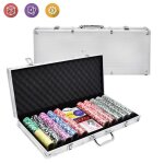 Coffret de poker - lzq - mallette en aluminium - 500 jetons - 2 jeux de cartes - 5 d�s