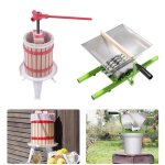 Pressoir  fruit - lzq - 6l manuel - moulin  fruits 7l - bois de chne - acier inoxydable