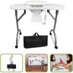 Table de manucure pliante avec aspiration lzq - blanc Table de manucure pliante avec aspiration lzq - blanc